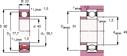 Подшипник или подшипниковый узел для высоких температур 6308-2Z/VA228