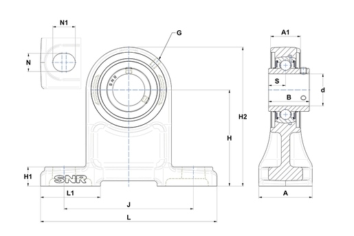 Подшипниковый узел UCPH205T20 SNR